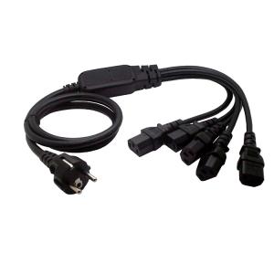 European 3 Pin Male to 5X IEC 320 C13 Cord 1.5M